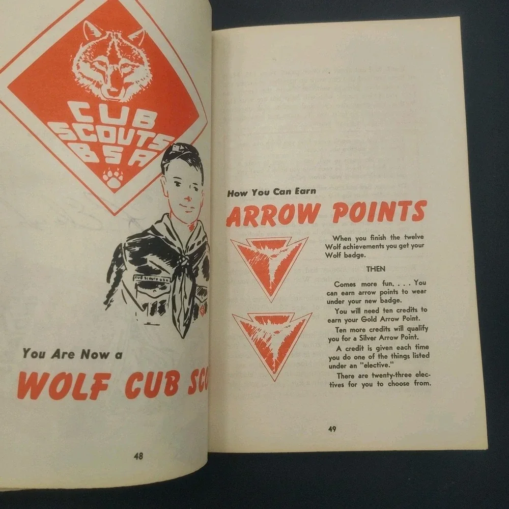 1954 Wolf Cub Scout Handbook Book Paperback VTG Educational‎ B10.1GA3405